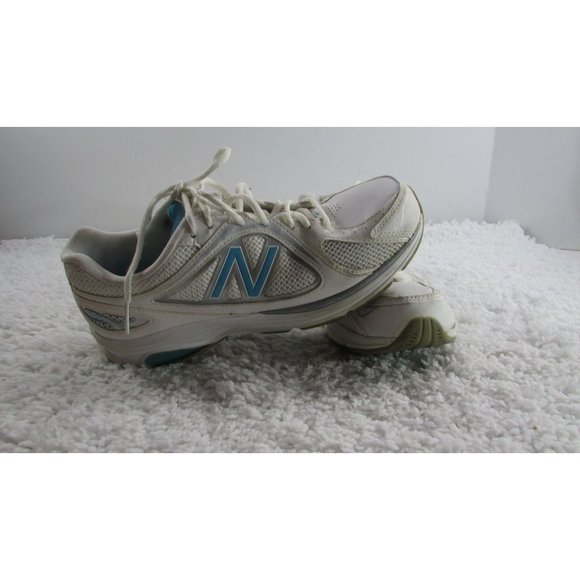 NEW BALANCE 847 Womens SIZE 9.5(2A) WHITE/AQUA WW847WB CUSHIONED WALKING SHOE - Picture 1 of 9